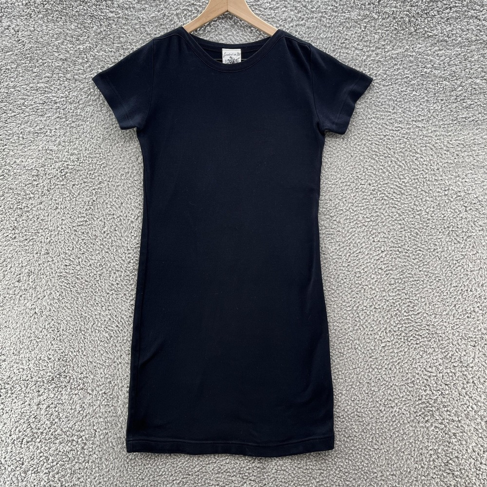 SNS Herning Dress Small Navy Blue Short Sleeve Casual Classic Cotton Sheath